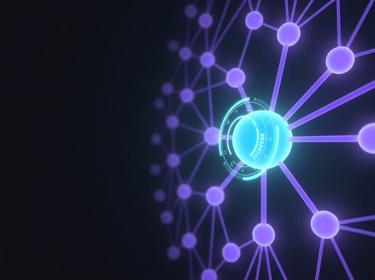 A luminous trust network converging on a central secured agent node